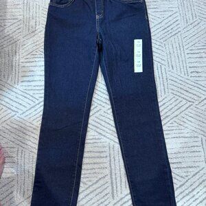 NWT - Pull On Skinny Dark Wash Jeans with Knit Waist - Girls 14